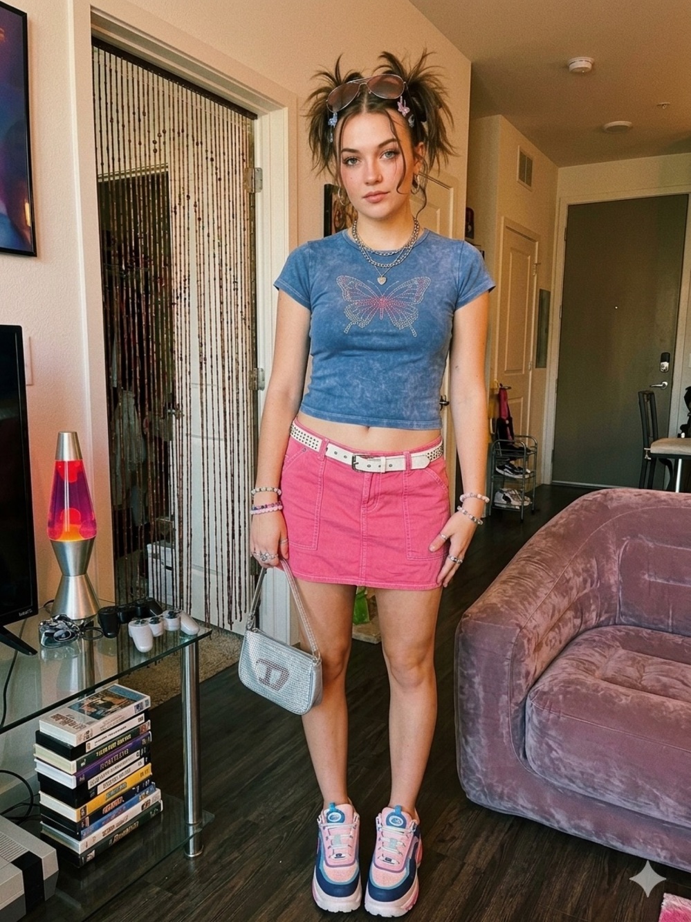Ben Sherman Pink Cargo Mini Skirt Vintage Y2K